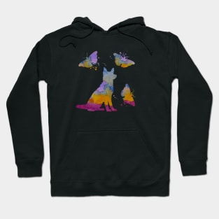 German Shepherd Art, Colorful Dog And Butterflies Hoodie